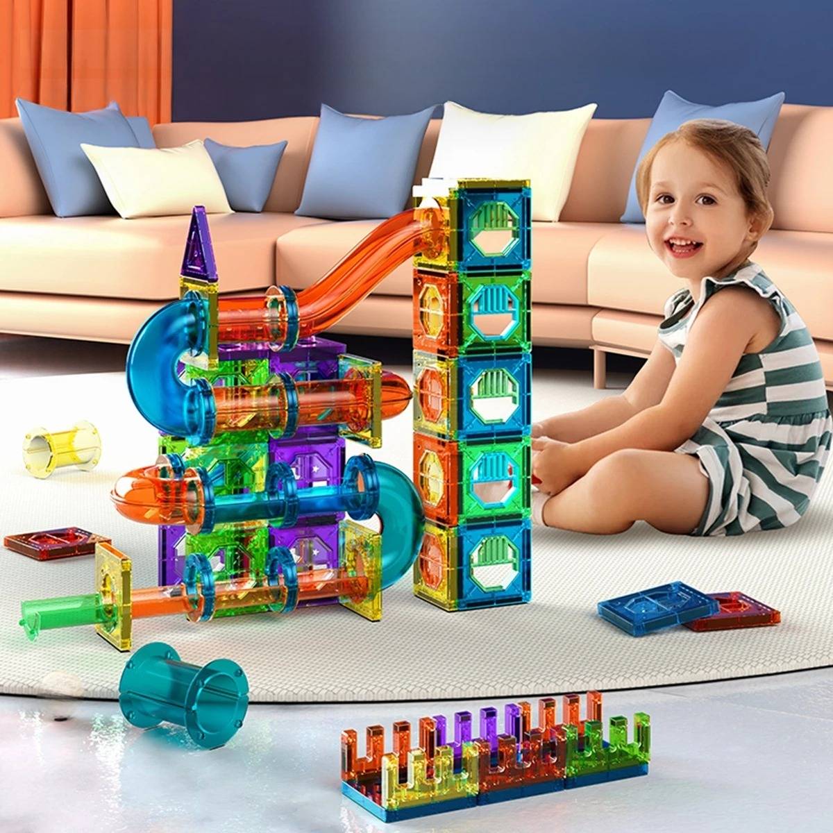 STEM Building Toy Helps Spatial Skill Development with Strong Magnetic Design, Safe for Ages 3+
