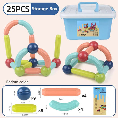 26 - 138 PCS STEM Magnetic Building Blocks, Large Sticks and Balls Construction Set, Safe for Kids Ages 3+