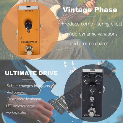Compact Electric Guitar Effects Pedal With Multiple Functions
