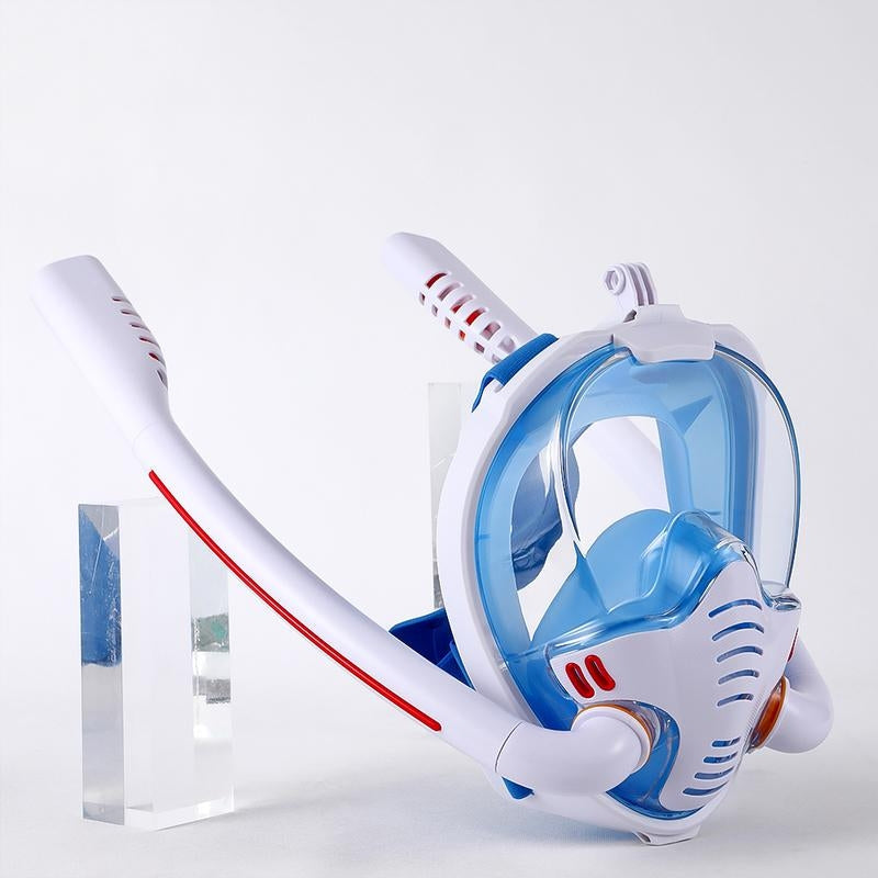 Silicone Full Dry Diving Mask with Double Air Tubes