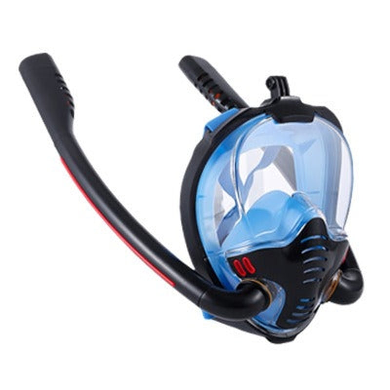Silicone Full Dry Diving Mask with Double Air Tubes