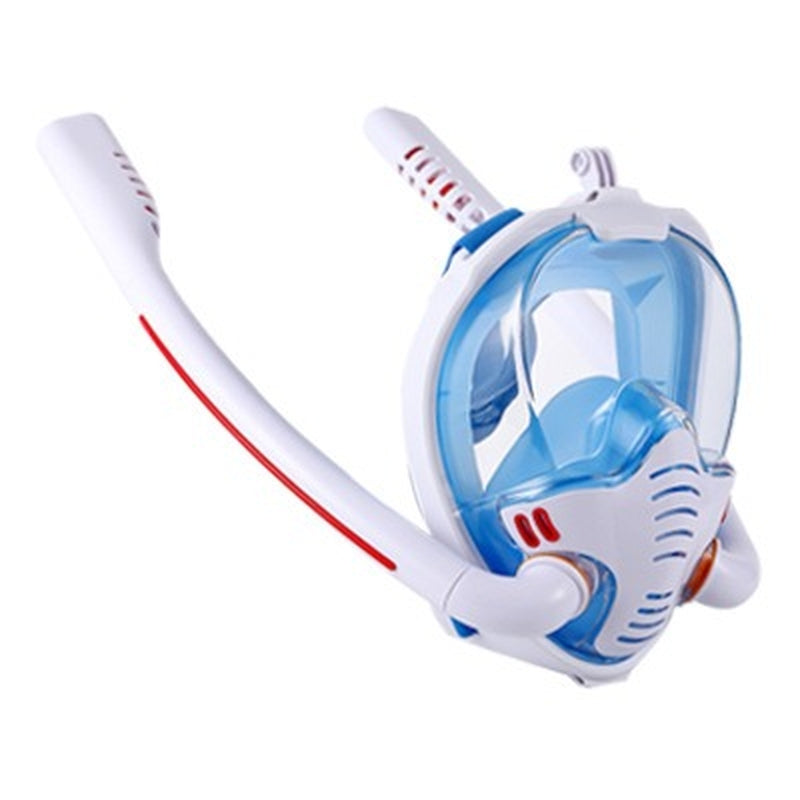 Silicone Full Dry Diving Mask with Double Air Tubes