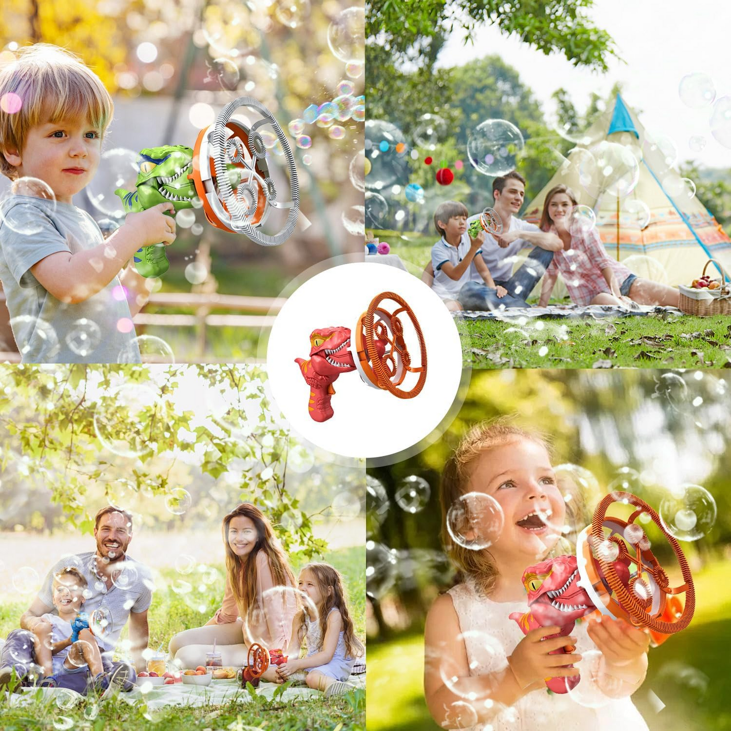 Soap Bubble Gun Dinosaur, Electric Automatic Bubble Machine Toy, Safe for Ages 3+
