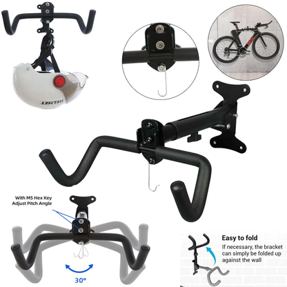 Space-Saving Bike Wall Mount Rack – Foldable Bicycle Hanger with Rim Protection