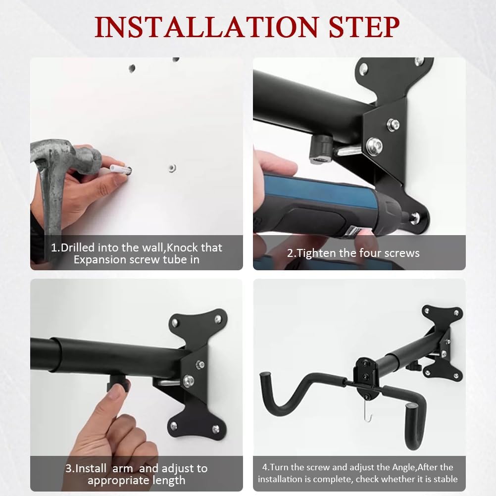 Space-Saving Bike Wall Mount Rack – Foldable Bicycle Hanger with Rim Protection