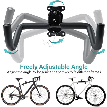 Space-Saving Bike Wall Mount Rack – Foldable Bicycle Hanger with Rim Protection