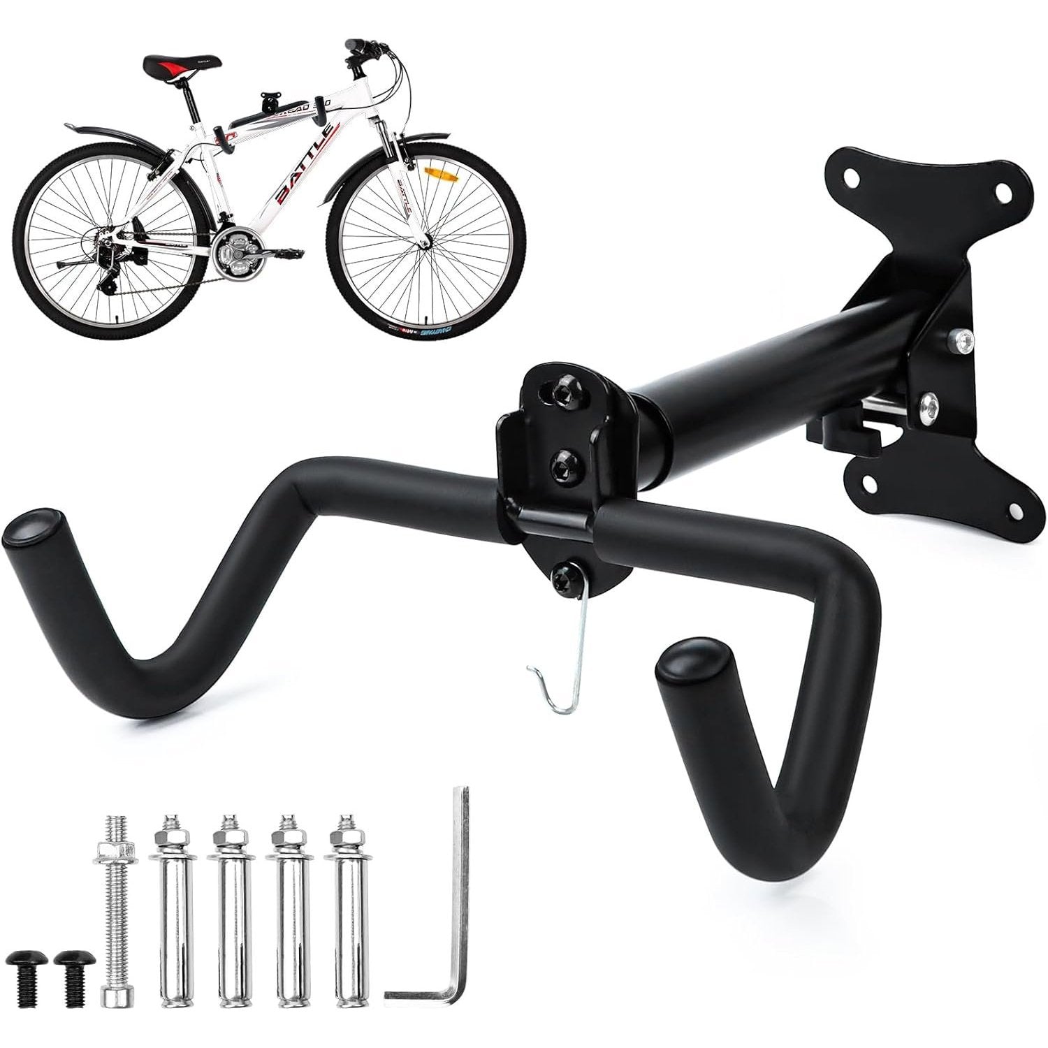 Space-Saving Bike Wall Mount Rack – Foldable Bicycle Hanger with Rim Protection