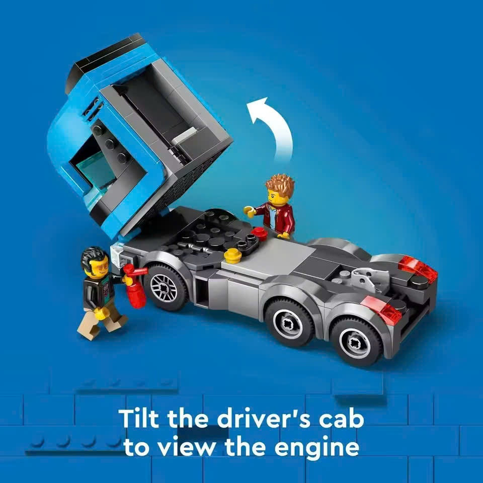 Sports Car Transporter Truck Blocks, Easy to Assemble and Disassemble, Safe for Ages 7+