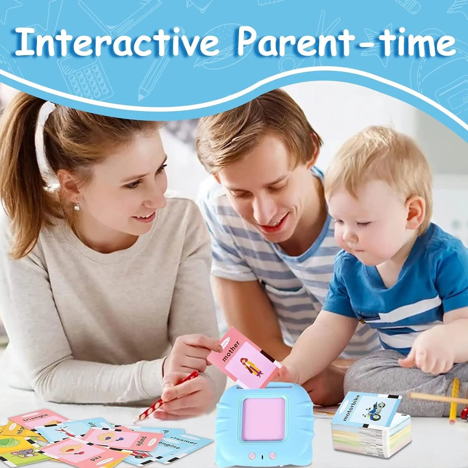 Talking Flash Cards with Pictures and Sounds, 224 English Words, Safe for Ages 3+