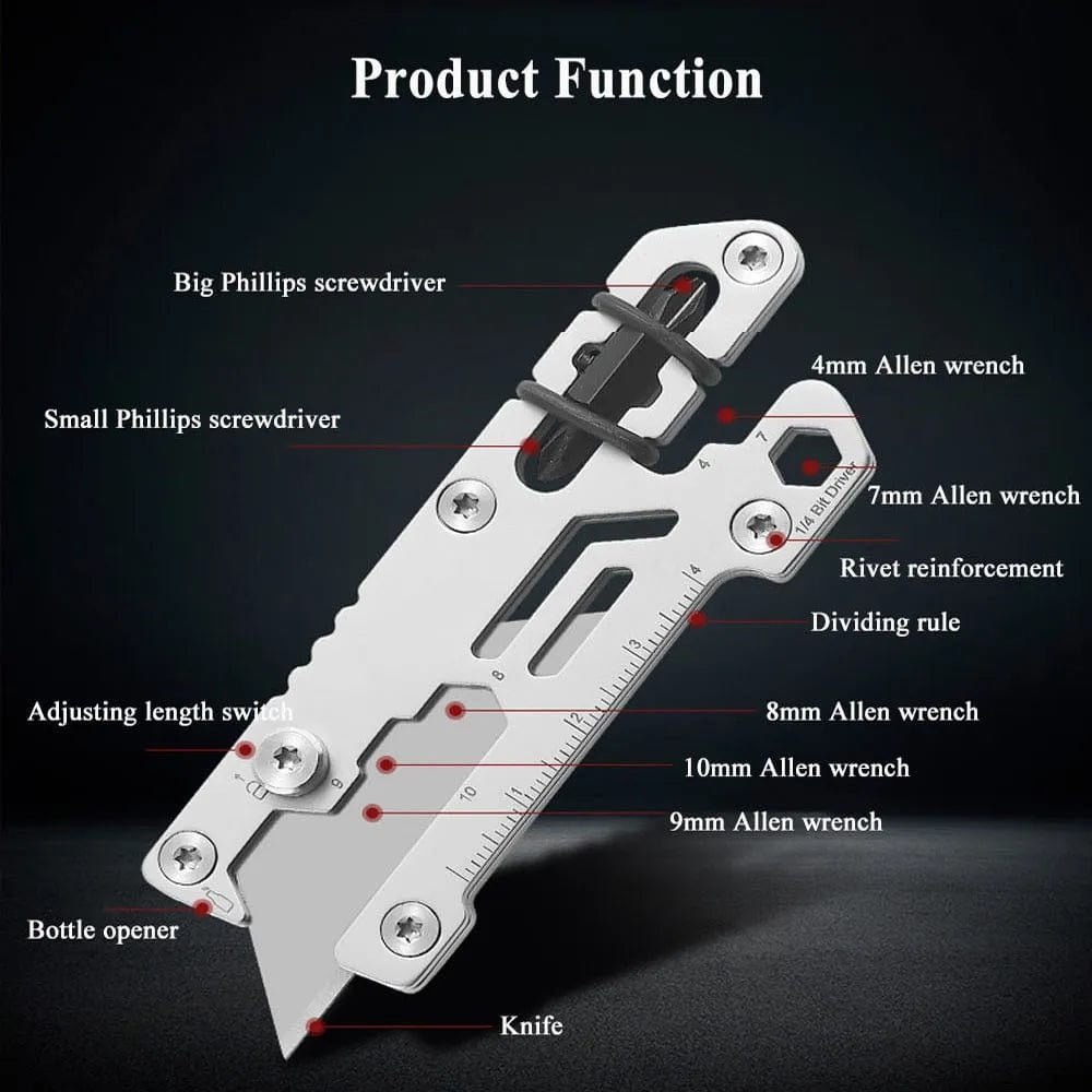 Titanium Utility Knife, Retractable Box Cutter, Locking Razor Blade EDC Multi-Tool
