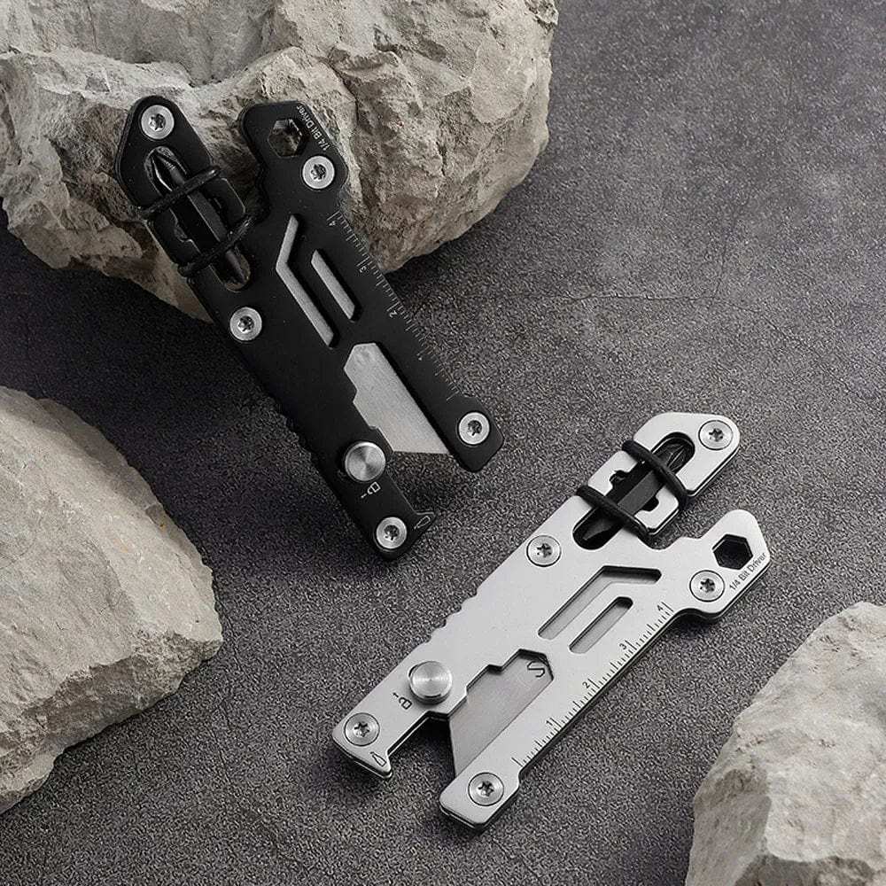 Titanium Utility Knife, Retractable Box Cutter, Locking Razor Blade EDC Multi-Tool