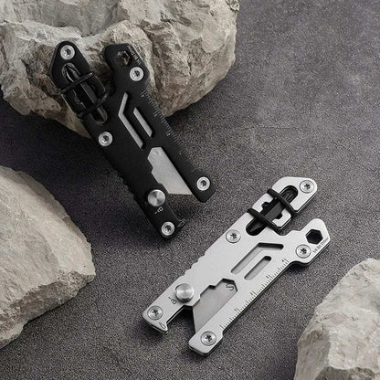 Titanium Utility Knife, Retractable Box Cutter, Locking Razor Blade EDC Multi-Tool