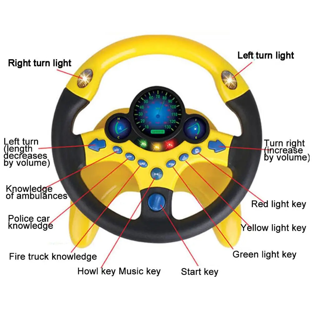 Toy Driving Wheel Safe for Kids - Educational Steering Wheel with Lights and Sound
