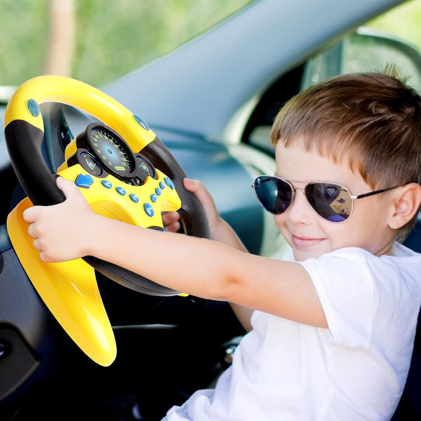 Toy Driving Wheel Safe for Kids - Educational Steering Wheel with Lights and Sound