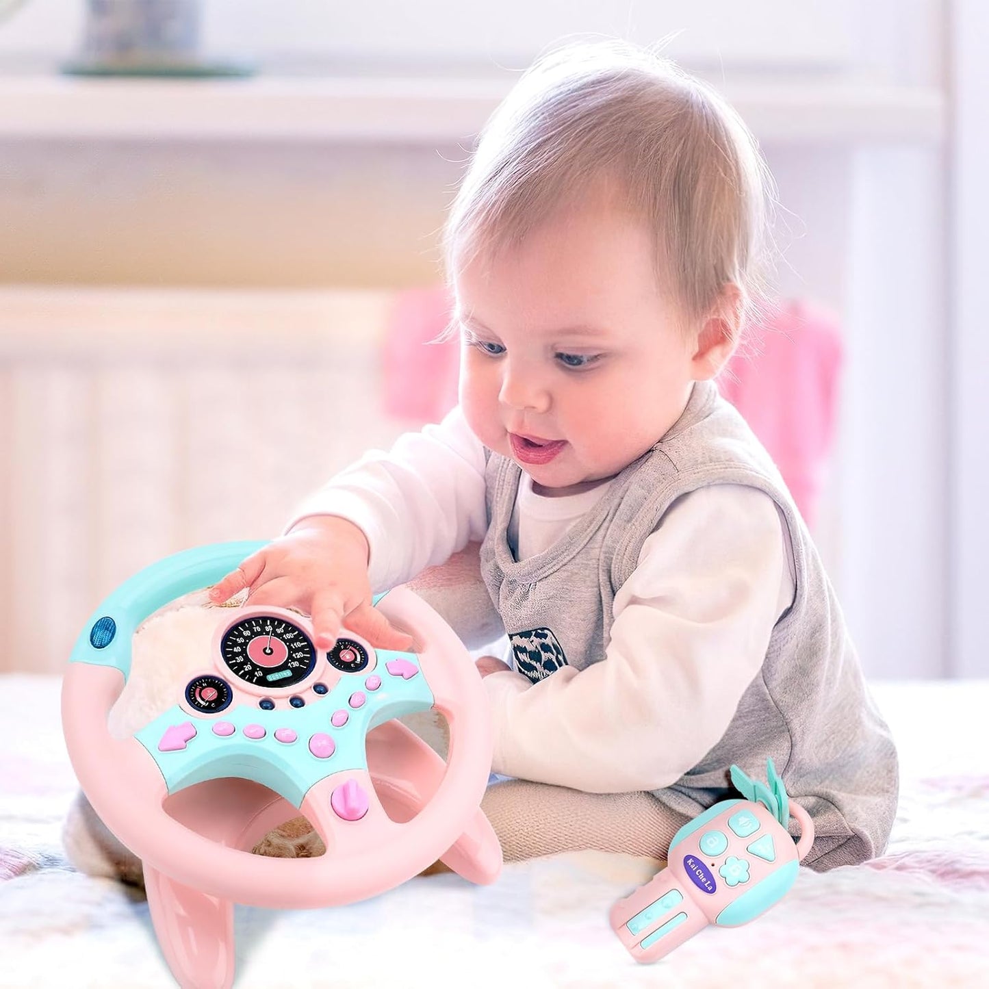 Toy Driving Wheel Safe for Kids - Educational Steering Wheel with Lights and Sound
