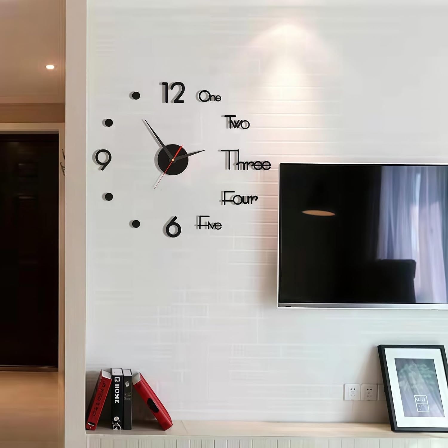 Wall Clock with Quartz Mechanism With Glow-in-the-Dark, Silent Sweep, Adjustable Layout, Easy to Install