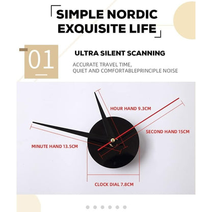 Wall Clock with Quartz Mechanism With Glow-in-the-Dark, Silent Sweep, Adjustable Layout, Easy to Install