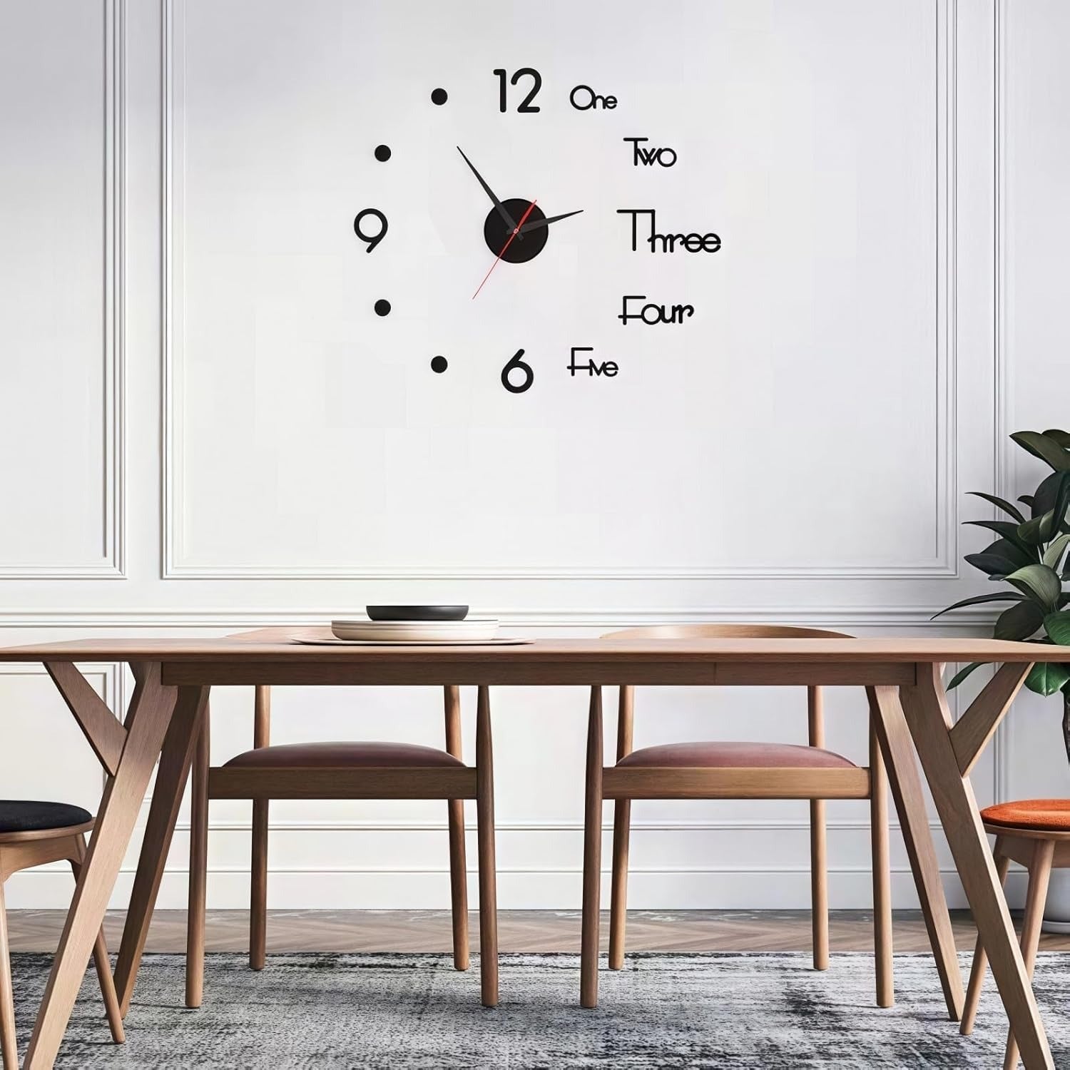 Wall Clock with Quartz Mechanism With Glow-in-the-Dark, Silent Sweep, Adjustable Layout, Easy to Install