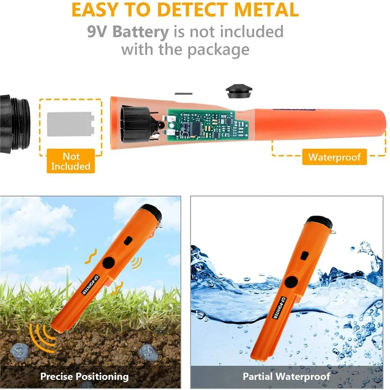 Waterproof Metal Detector Pinpointer -  Handheld Professional Locating Metal Finder