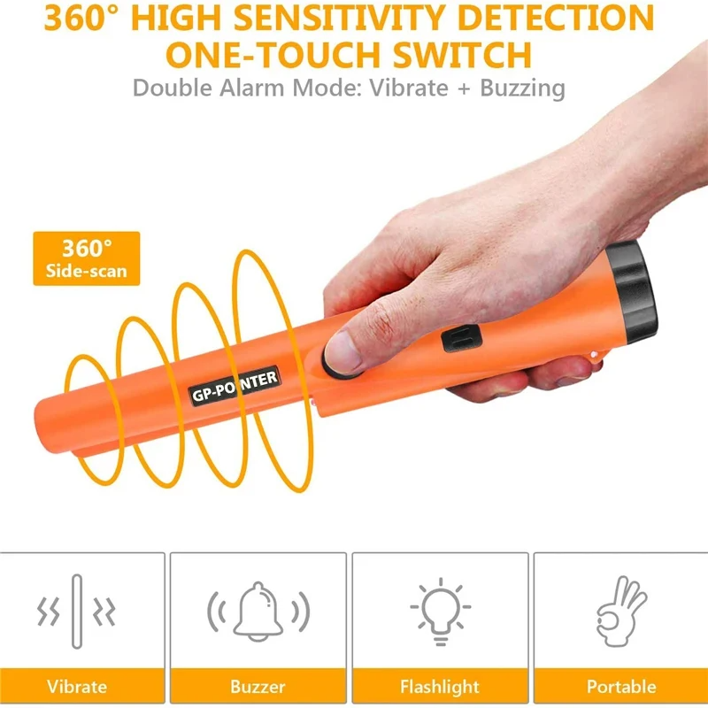 Waterproof Metal Detector Pinpointer -  Handheld Professional Locating Metal Finder