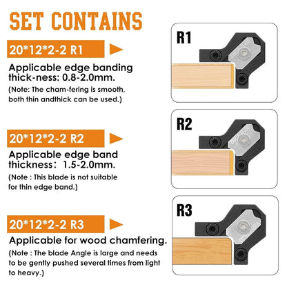 Woodworking Edge Banding Trimmer - Manual Planer Wood Chamfering Fillet Scraper Board Deburring Tool