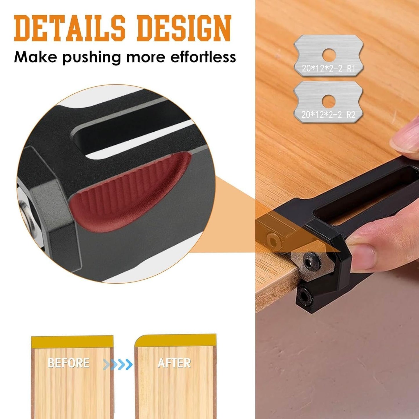 Woodworking Edge Banding Trimmer - Manual Planer Wood Chamfering Fillet Scraper Board Deburring Tool