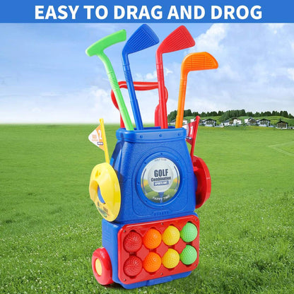Young Golfers Fun Beginners Golf Club Play Set Kit for Kids – Golf Clubs, Cart, Holes and Play Balls Included