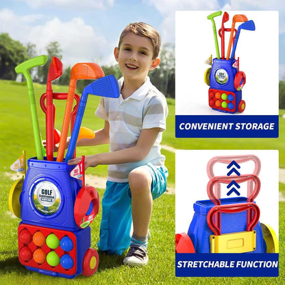 Young Golfers Fun Beginners Golf Club Play Set Kit for Kids – Golf Clubs, Cart, Holes and Play Balls Included