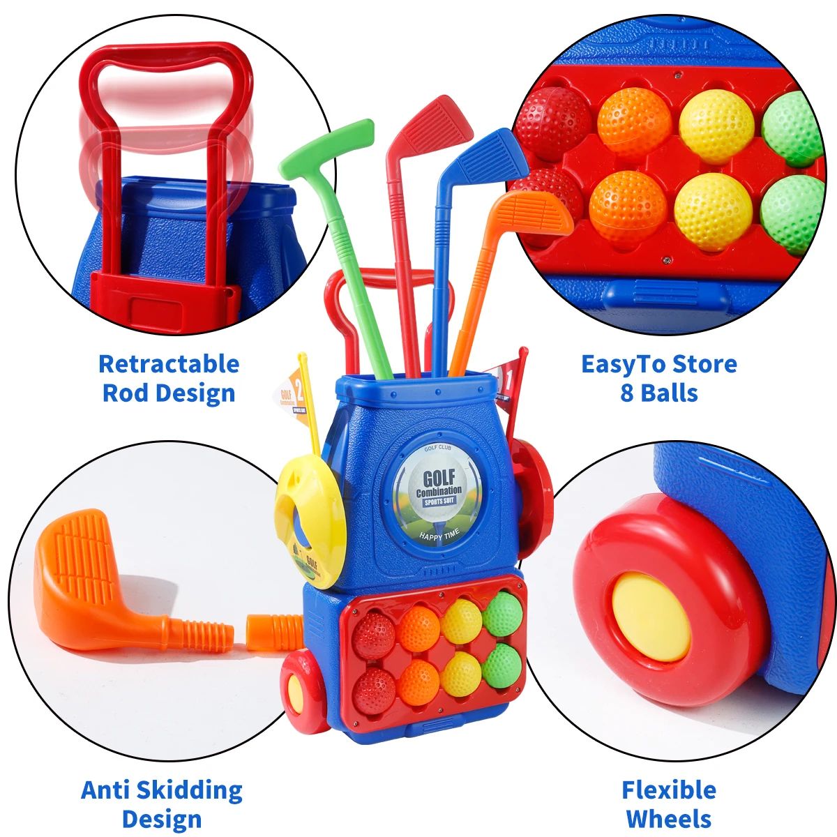 Young Golfers Fun Beginners Golf Club Play Set Kit for Kids – Golf Clubs, Cart, Holes and Play Balls Included