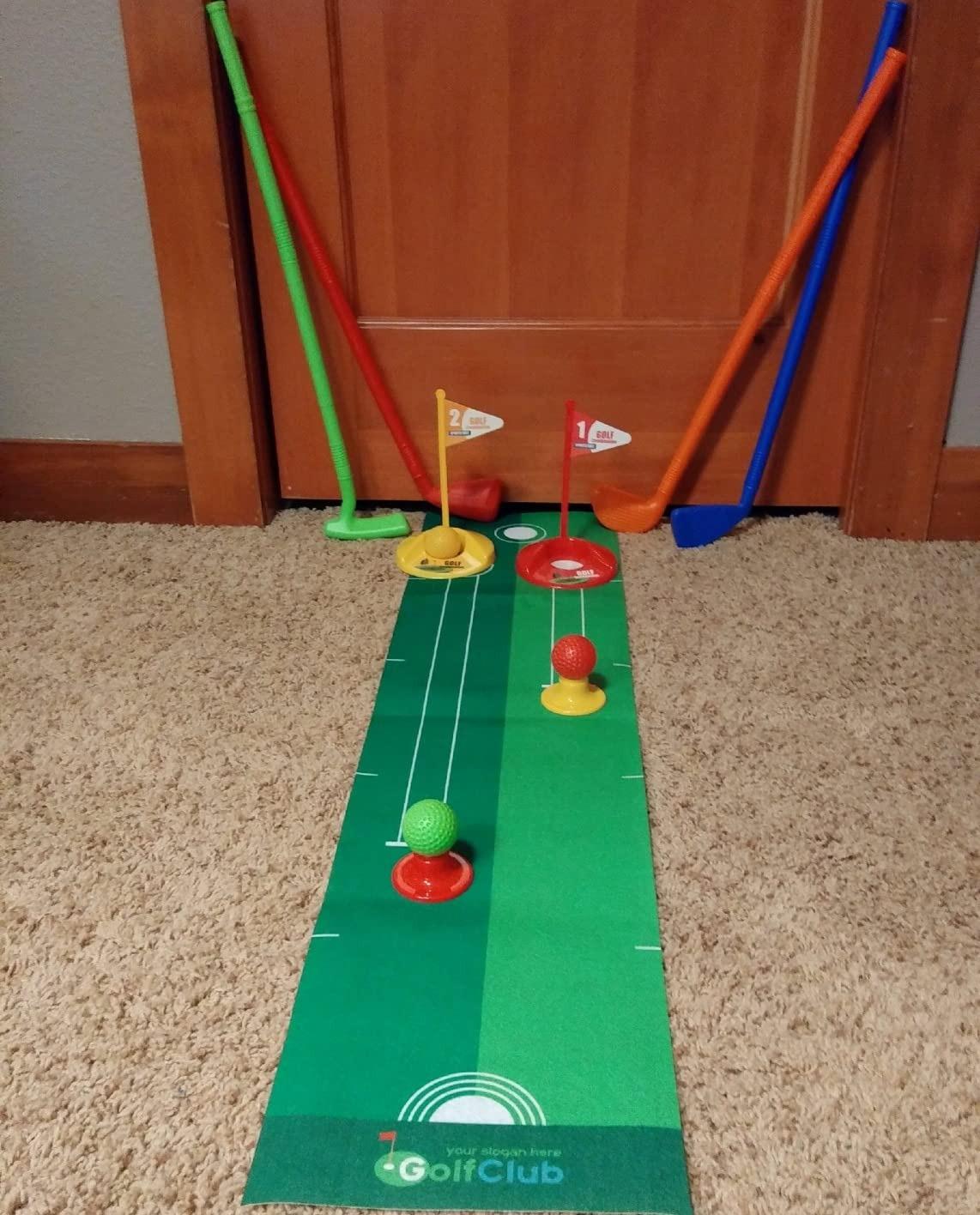 Young Golfers Fun Beginners Golf Club Play Set Kit for Kids – Golf Clubs, Cart, Holes and Play Balls Included