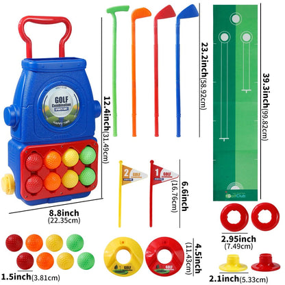 Young Golfers Fun Beginners Golf Club Play Set Kit for Kids – Golf Clubs, Cart, Holes and Play Balls Included
