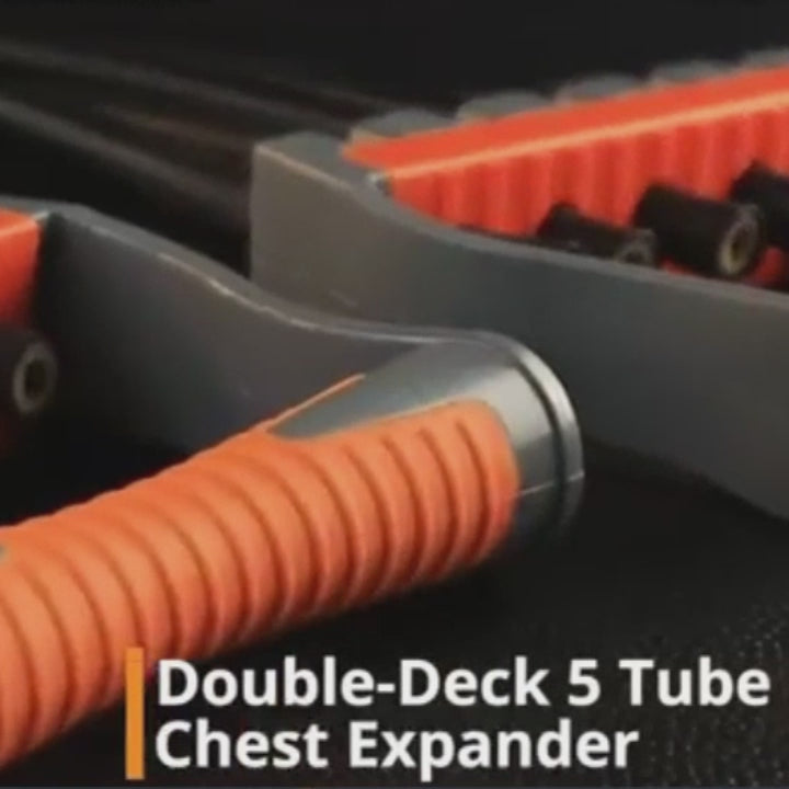Adjustable Chest Expander 5 Ropes Resistance with Non-Slip Comfortable Handles, Portable & Lightweight Design