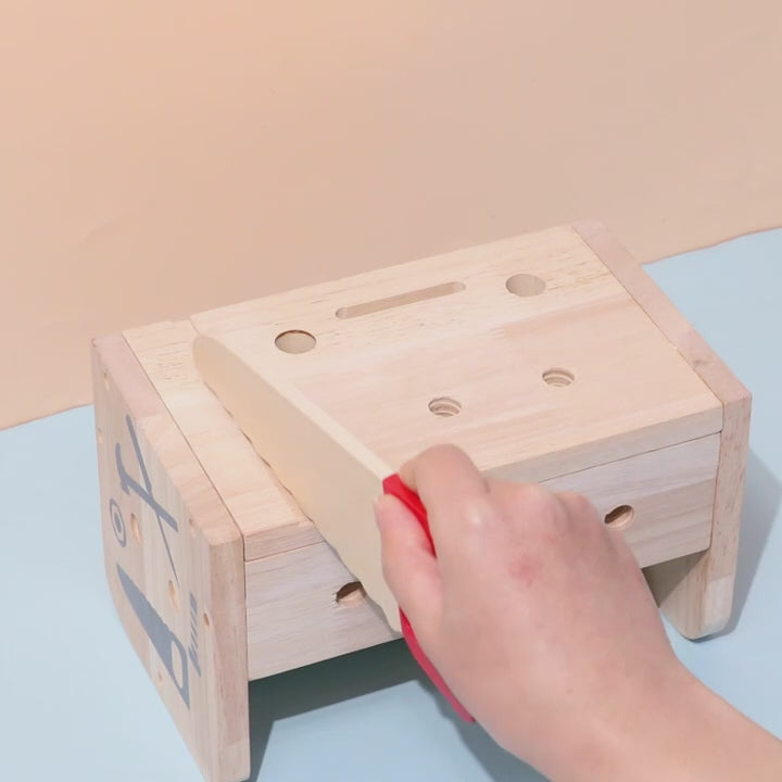 Montessori Wooden Tool Bench Toy Set, Construction Role Play Game, Safe for Ages 3+