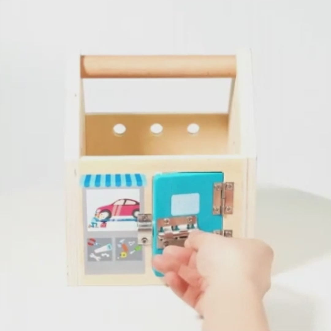 Childrens Wooden Toolbox Set Toy, Develop Real-Life Building Skills & Creative Thinking, Safe for Aged 2+