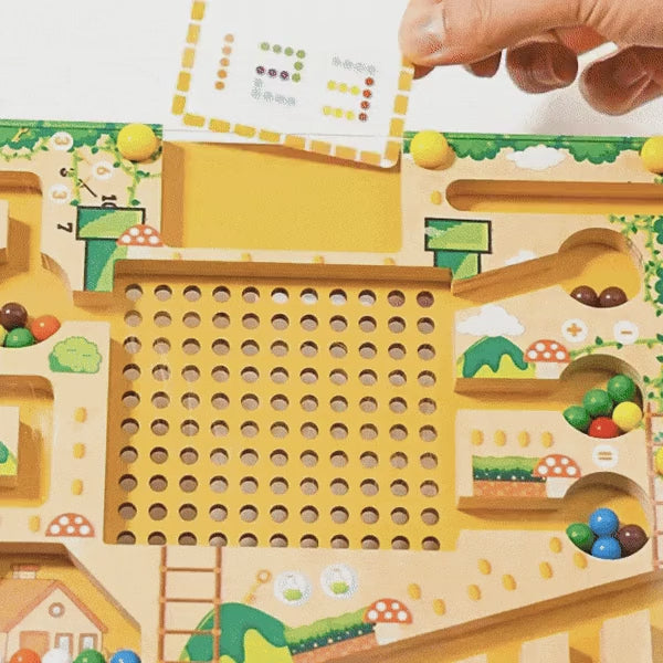 Montessori Magnetic Maze Toy, Develops Counting, Logic & Motor Skills, Safe for Kids Aged 3+