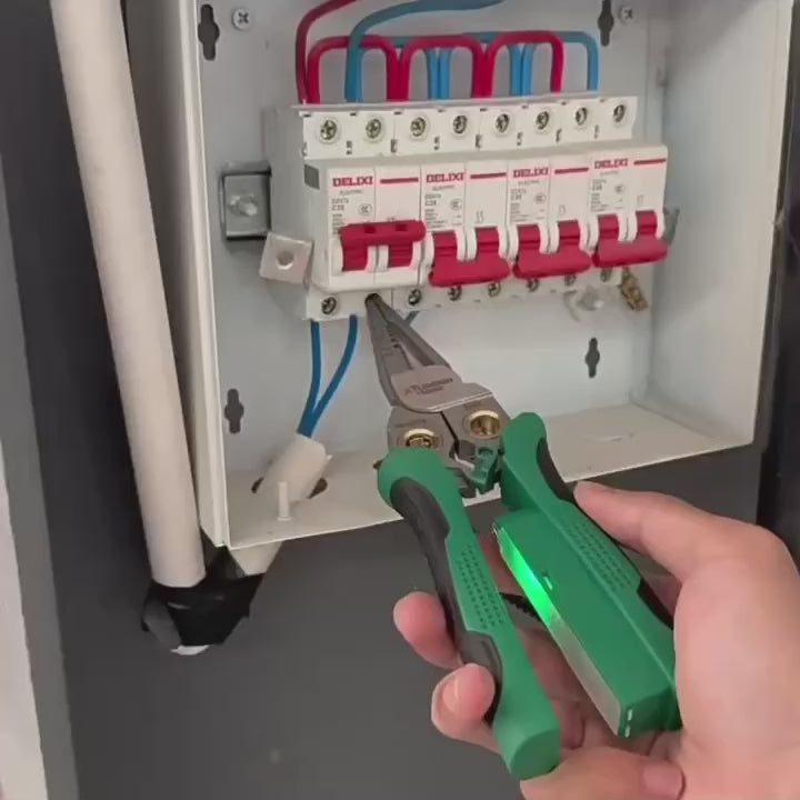 8-in-1 Multi-Functional Wire Stripping Pliers with Electrical Tester, Winding & Split Hole Design, Made from Durable Stainless Steel