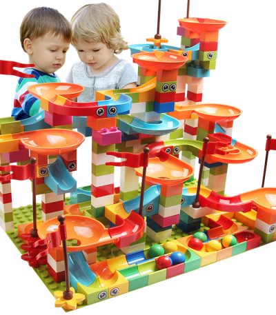Marmor-Labyrinth-Spielzeug zum Bauen für Kinder, Marmorbahn-Rennset & STEM-Lernspielzeuge, Marmor-Labyrinth-Ballbahn-Bauklötze